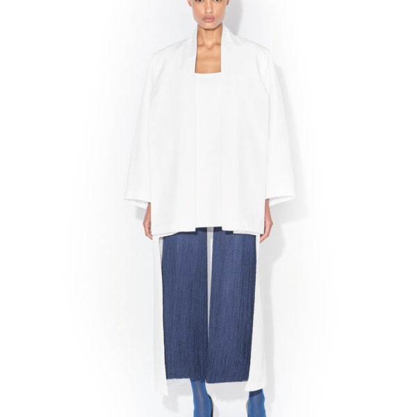 Alaïa Asymmetric Poplin Coat - ALAÏA Coats - Laser Cut Luxury - Shop at Coveti