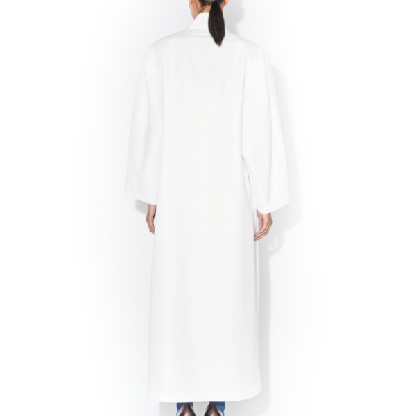 Alaïa Asymmetric Poplin Coat - ALAÏA Coats - Laser Cut Luxury - Shop at Coveti