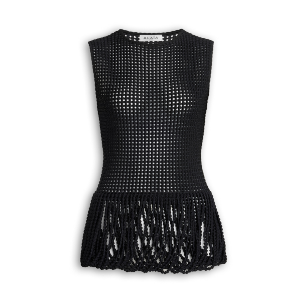 Alaïa Bead Knit Peplum Tank Top - ALAÏA Tops - Laser Cut Luxury - Shop at Coveti