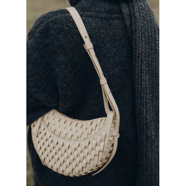 Polene Numéro Dix in Onda Ecru Bag, view 3