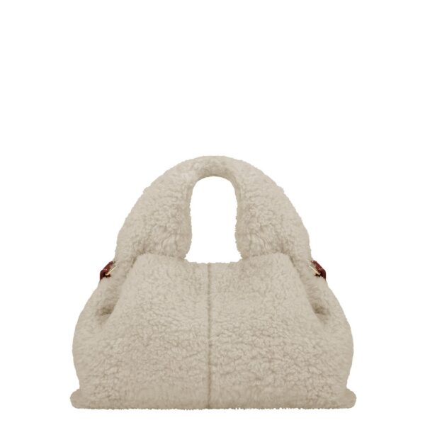 Polène Numéro Neuf Mini in Ecru Shearling Numéro Neuf Mini in Ecru Shearling - Mini Bags - Parisian Luxury Leather Bag at Coveti