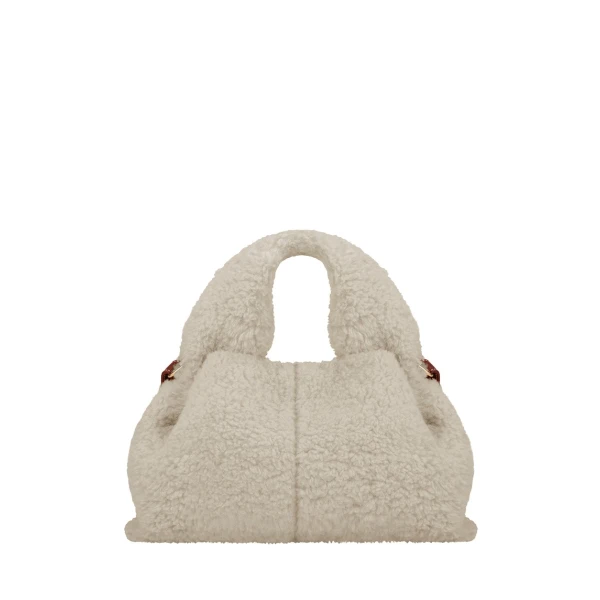 Polene Numéro Neuf Mini in Ecru Shearling Bag