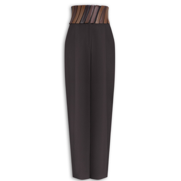 Alaïa Belt Wool Gabardine Pants - ALAÏA Pants - Laser Cut Luxury - Shop at Coveti