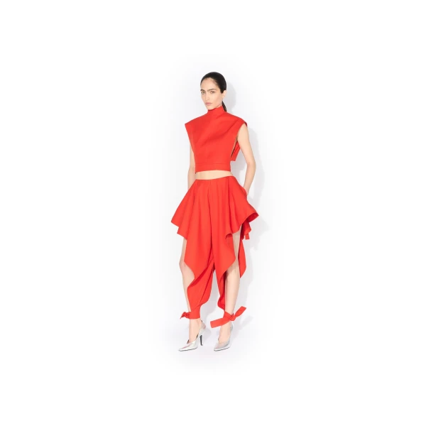 Alaia Belted Cotton Top, view 2
