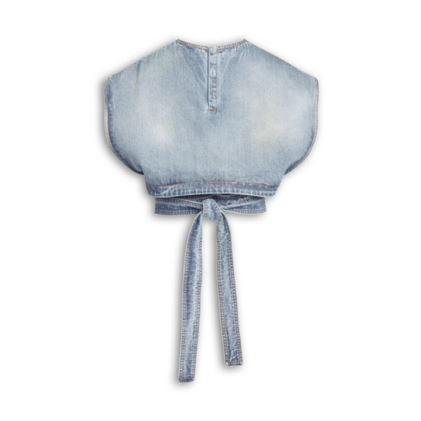 Alaïa Belted Denim Top - ALAÏA Pants - Laser Cut Luxury - Shop at Coveti