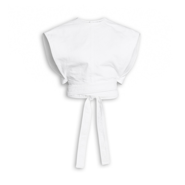 Alaïa Belted Denim Top - ALAÏA Pants - Laser Cut Luxury - Shop at Coveti