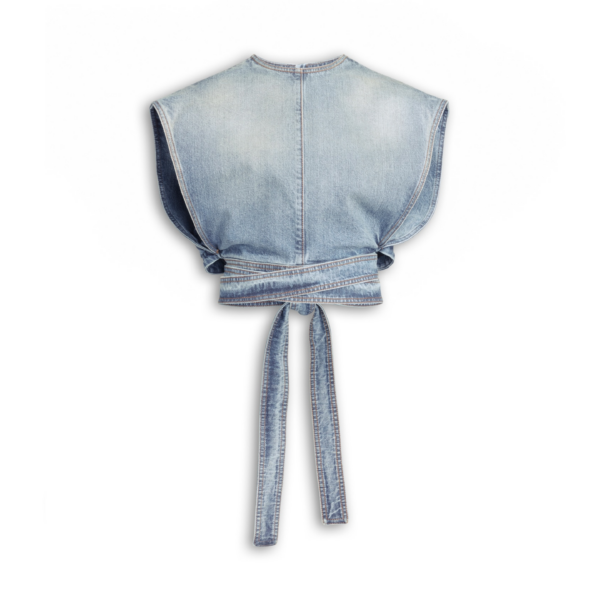 Alaïa Belted Denim Top - ALAÏA Pants - Laser Cut Luxury - Shop at Coveti