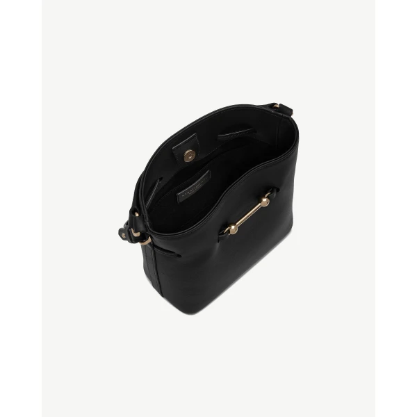 Strathberry Corda Bucket Mini in Black, view 6