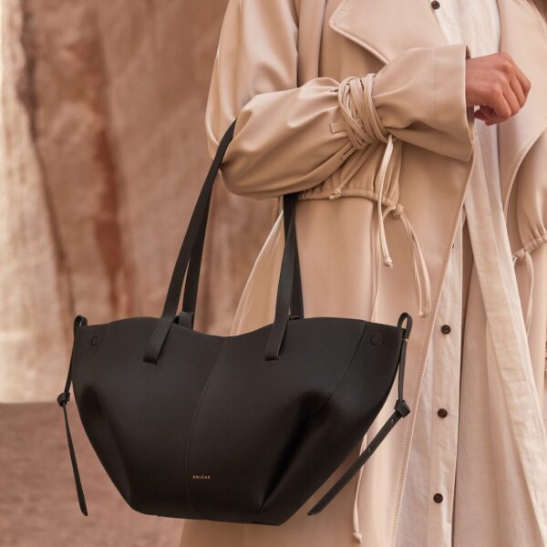 Polène Cyme Mini in Black Cyme Mini in Black - Mini Bags - Parisian Luxury Leather Bag at Coveti