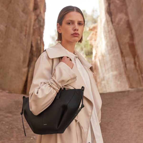 Polène Cyme Mini in Black Cyme Mini in Black - Mini Bags - Parisian Luxury Leather Bag at Coveti