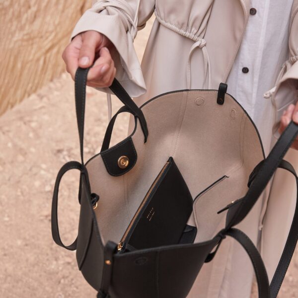 Polène Cyme Mini in Black Cyme Mini in Black - Mini Bags - Parisian Luxury Leather Bag at Coveti