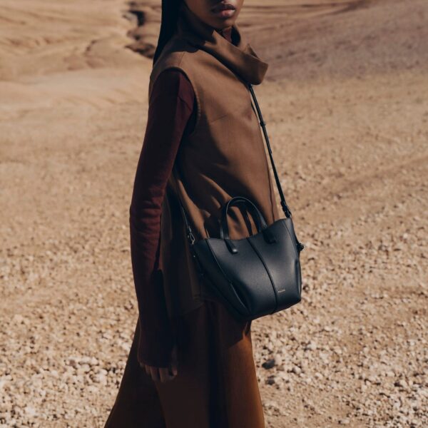 Polène Cyme Tote Nano in Black Cyme Tote Nano in Black - Mini Bags - Parisian Luxury Leather Bag at Coveti