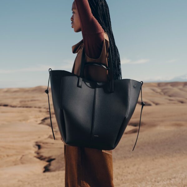 Polène Cyme Tote in Black Cyme Tote in Black - Totes & Top-Handle Bags - Parisian Luxury Leather Bag at Coveti