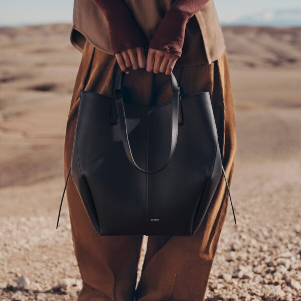Polène Cyme Tote in Black Cyme Tote in Black - Totes & Top-Handle Bags - Parisian Luxury Leather Bag at Coveti