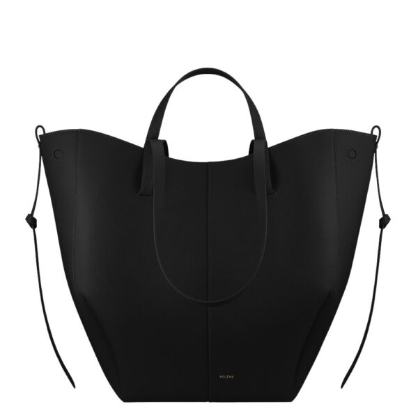Polène Cyme Tote in Black Cyme Tote in Black - Totes & Top-Handle Bags - Parisian Luxury Leather Bag at Coveti