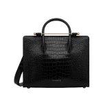 Black-Midi-Tote-in-Croc-embossed-Leather-Black72772_nobg Strathberry Midi Tote bag