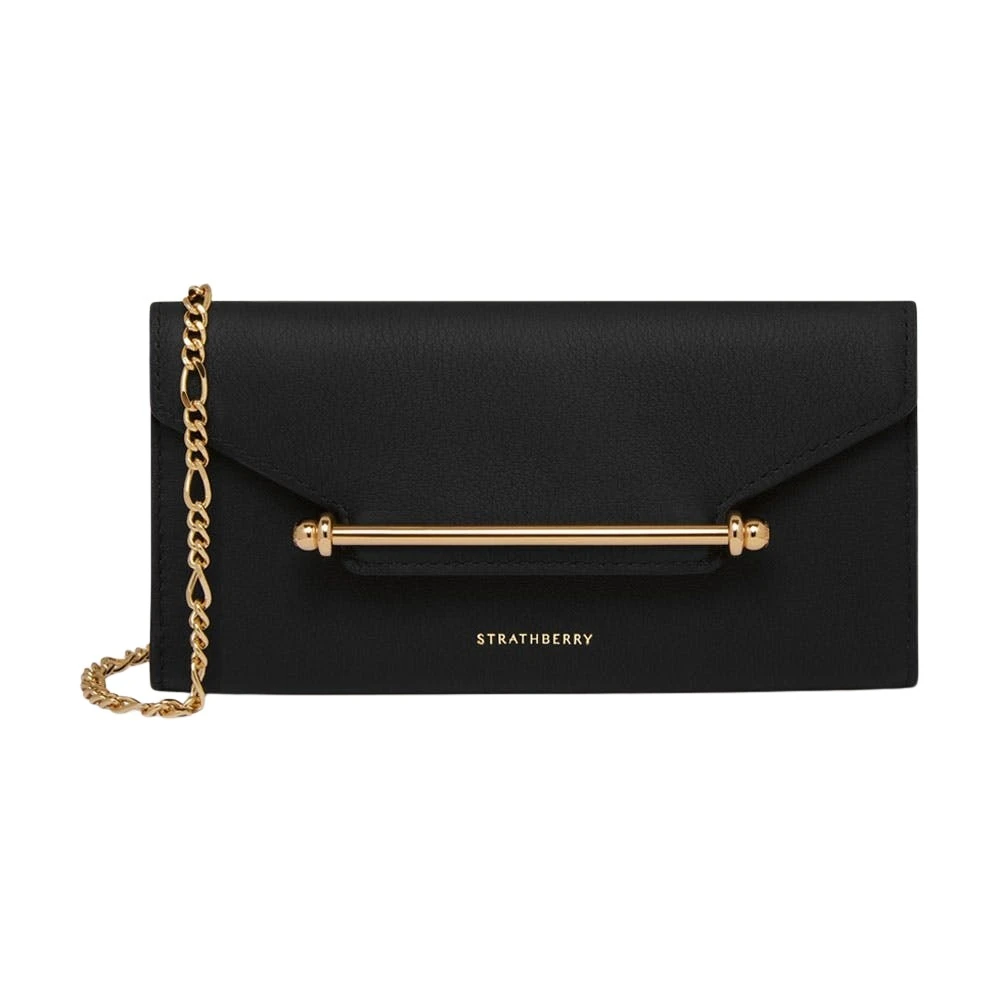 Black-Multrees-Chain-Wallet-in-Black61883_nobg Strathberry Multrees Chain Wallet clutch bag