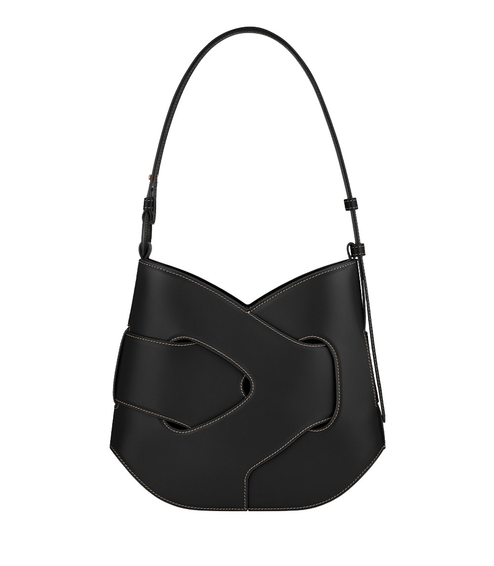 Polène Nodde Hobo in Black Nodde Hobo in Black - Shoulder & Crossbody Bags - Parisian Luxury Leather Bag at Coveti