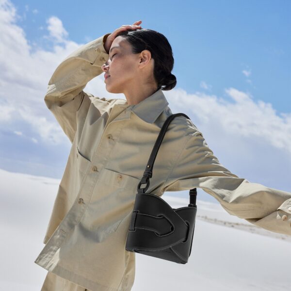 Polène Nodde in Black Nodde in Black - Shoulder & Crossbody Bags - Parisian Luxury Leather Bag at Coveti