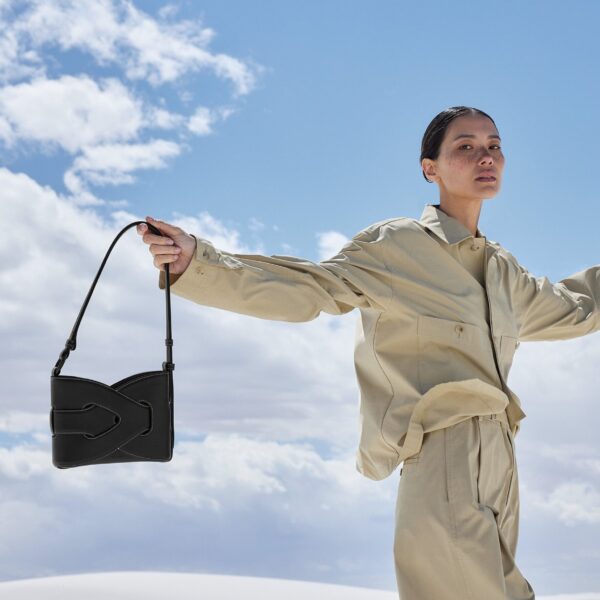 Polène Nodde in Black Nodde in Black - Shoulder & Crossbody Bags - Parisian Luxury Leather Bag at Coveti