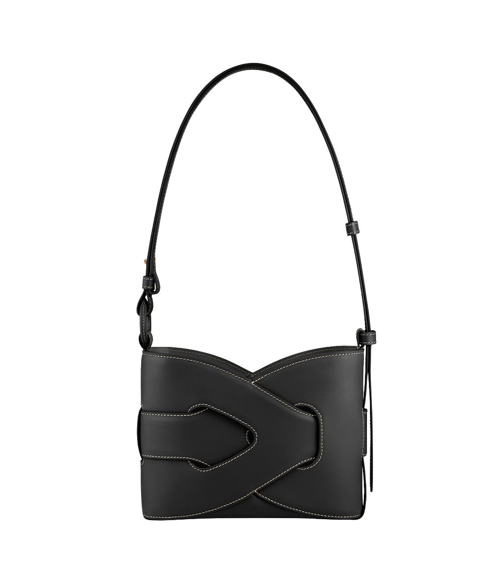 Polène Nodde in Black Nodde in Black - Shoulder & Crossbody Bags - Parisian Luxury Leather Bag at Coveti