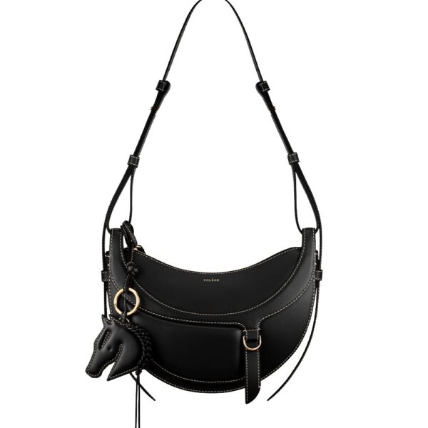Polène Numéro Dix Galop in Black Numéro Dix Galop in Black - Shoulder & Crossbody Bags - Parisian Luxury Leather Bag at Coveti