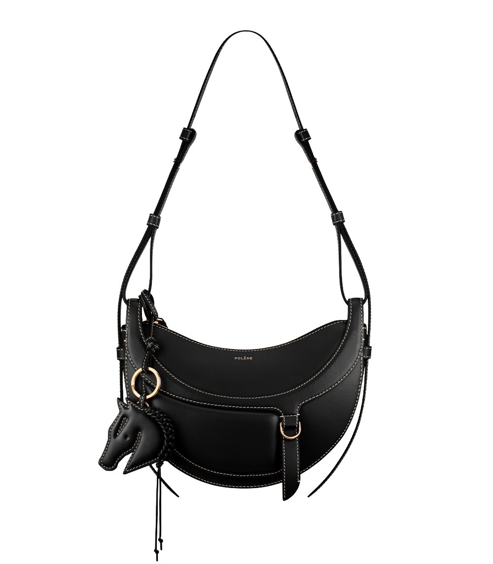 Polène Numéro Dix Galop in Black Numéro Dix Galop in Black - Shoulder & Crossbody Bags - Parisian Luxury Leather Bag at Coveti