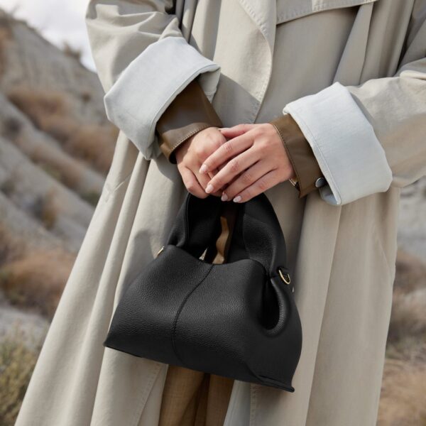 Polène Numéro Neuf Mini in Black Numéro Neuf Mini in Black - Mini Bags - Parisian Luxury Leather Bag at Coveti