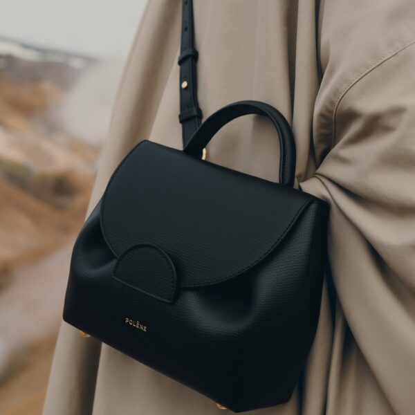 Polène Numéro Un Nano in Black Numéro Un Nano in Black - Mini Bags - Parisian Luxury Leather Bag at Coveti