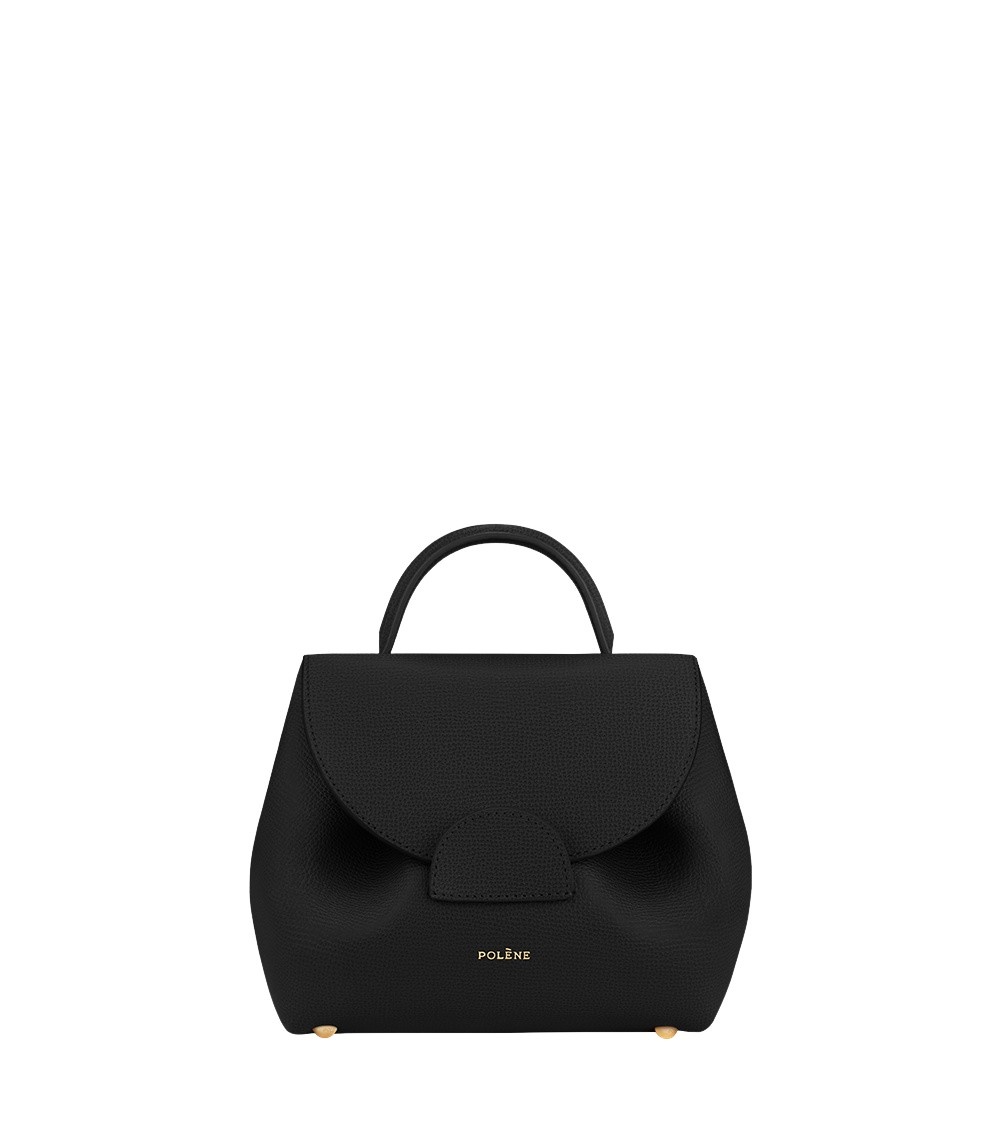 Polène Numéro Un Nano in Black Numéro Un Nano in Black - Mini Bags - Parisian Luxury Leather Bag at Coveti