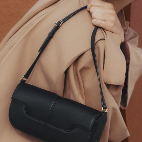 Polène Osmo in Black Osmo in Black - Shoulder & Crossbody Bags - Parisian Luxury Leather Bag at Coveti