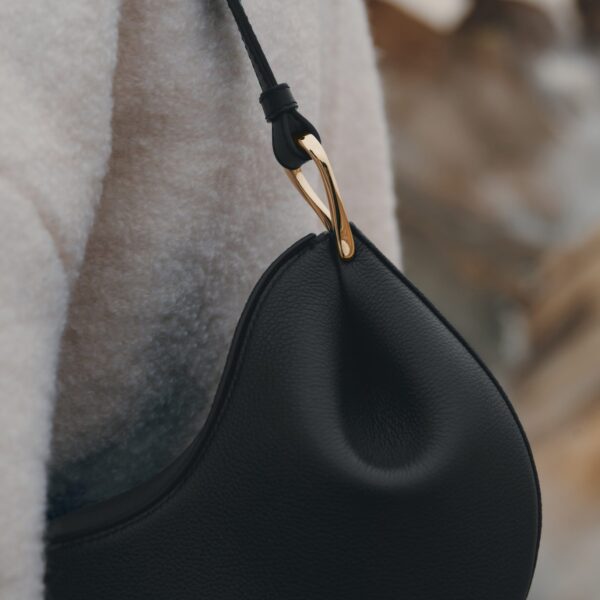 Polène Tonca - Textured Black in Black Tonca - Textured Black in Black - Shoulder & Crossbody Bags - Parisian Luxury Leather Bag at Coveti