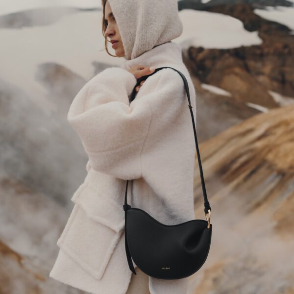 Polène Tonca - Textured Black in Black Tonca - Textured Black in Black - Shoulder & Crossbody Bags - Parisian Luxury Leather Bag at Coveti