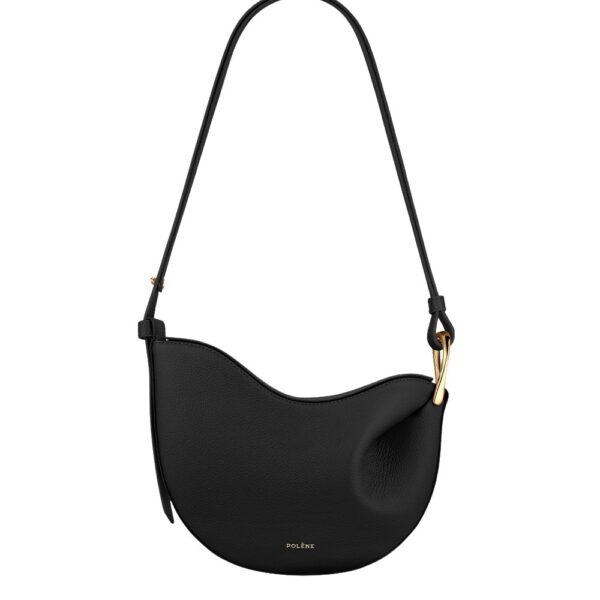 Polène Tonca - Textured Black in Black Tonca - Textured Black in Black - Shoulder & Crossbody Bags - Parisian Luxury Leather Bag at Coveti
