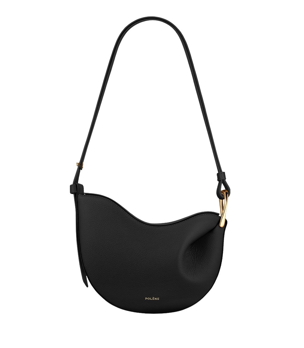 Polène Tonca - Textured Black in Black Tonca - Textured Black in Black - Shoulder & Crossbody Bags - Parisian Luxury Leather Bag at Coveti