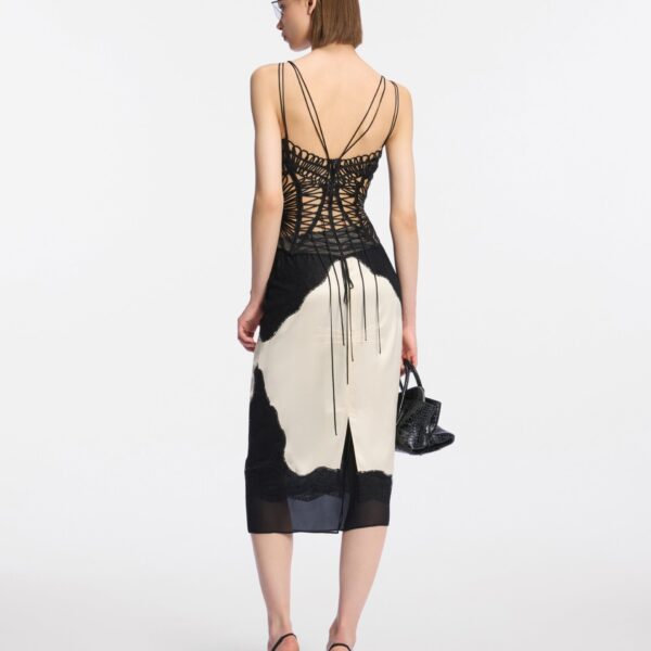 Attico black and ivory skirt