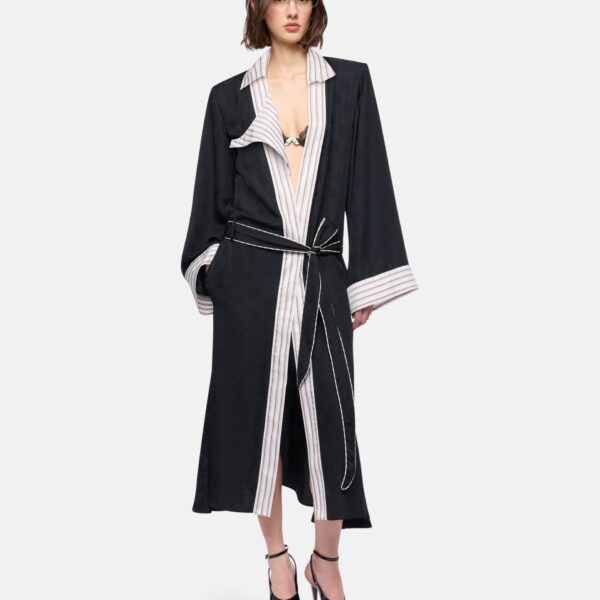 Black and white long coat