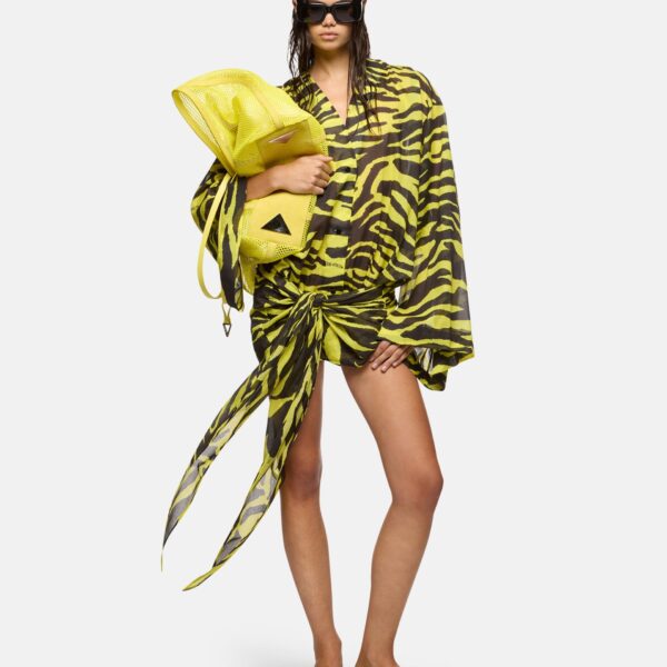 Black and yellow mini dress