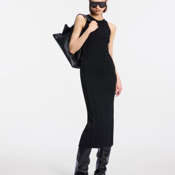 Black midi dress