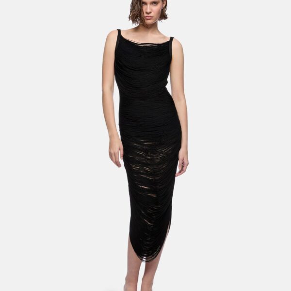 Black midi dress
