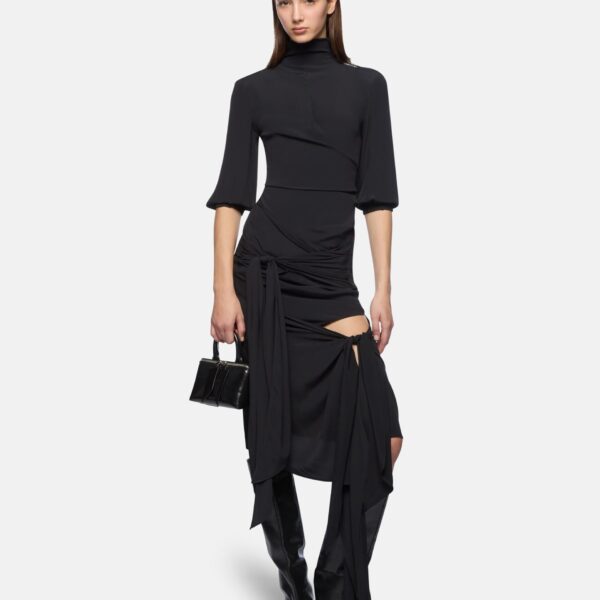 Black midi skirt