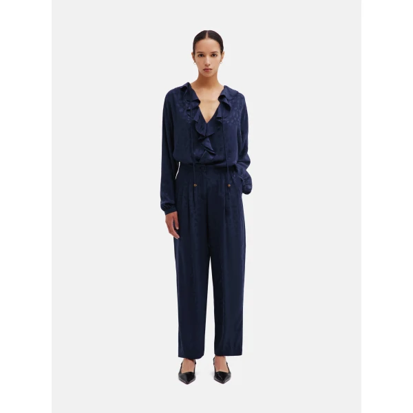 blazé milano glassy pant in seahorses deep blue