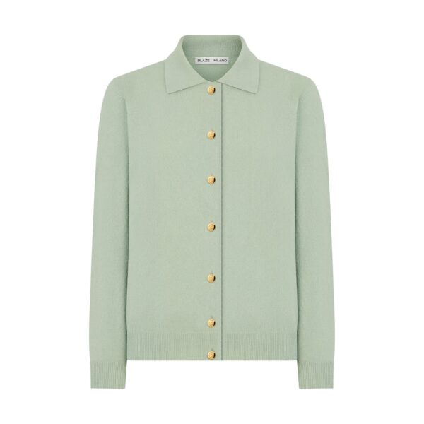 blazé milano highland ines polo cardigan in highland sugar