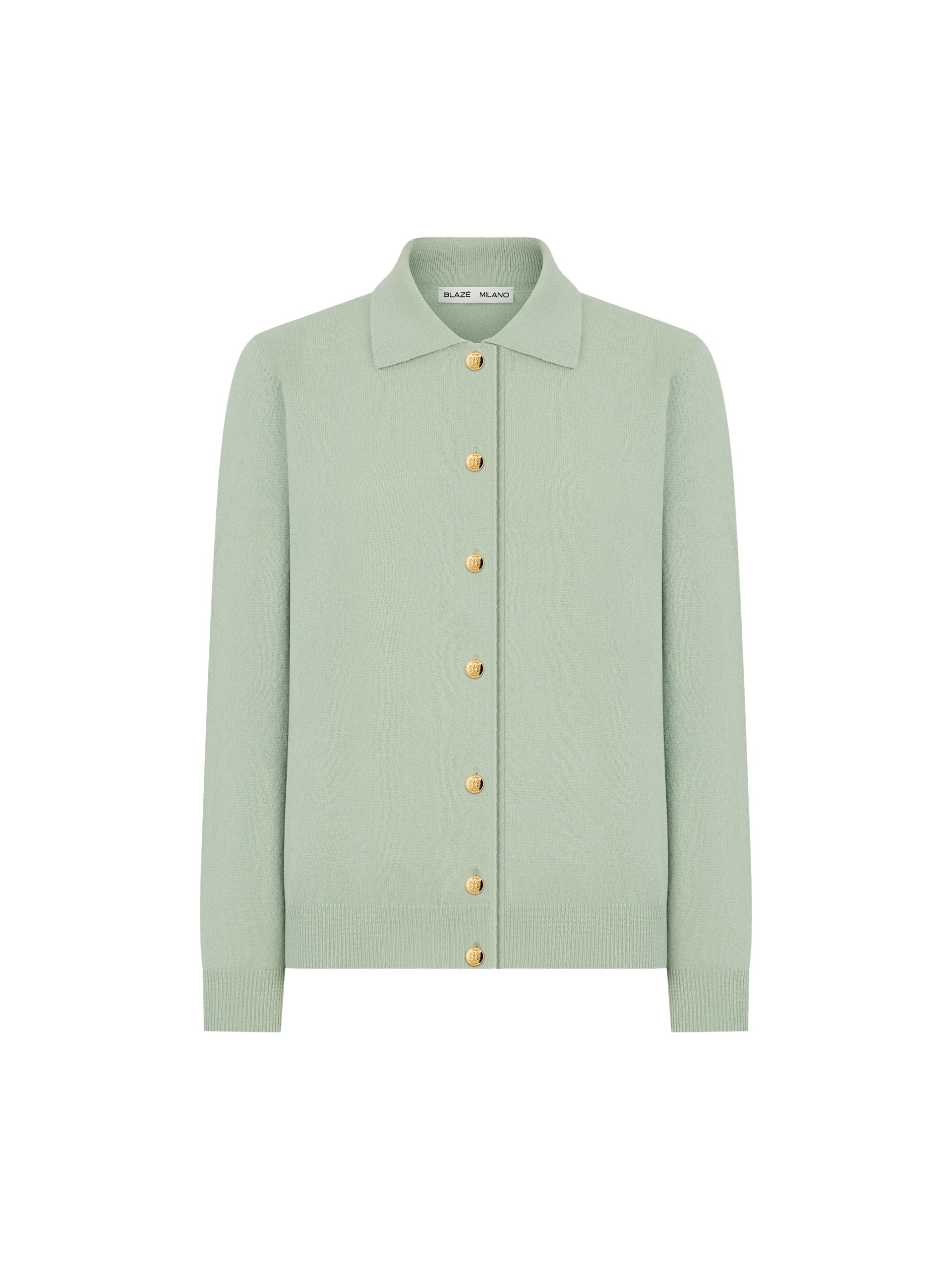 blazé milano highland ines polo cardigan in highland sugar