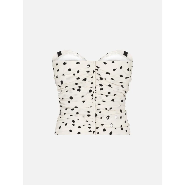 blazé milano long eva top in mariquita pois white