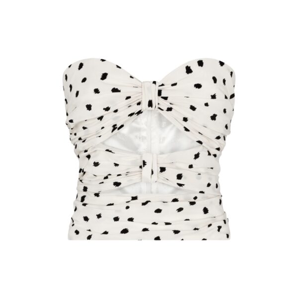 blazé milano long eva top in mariquita pois white
