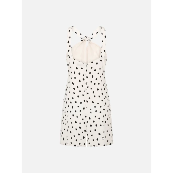 blazé milano meeki jumpsuit in mariquita pois white