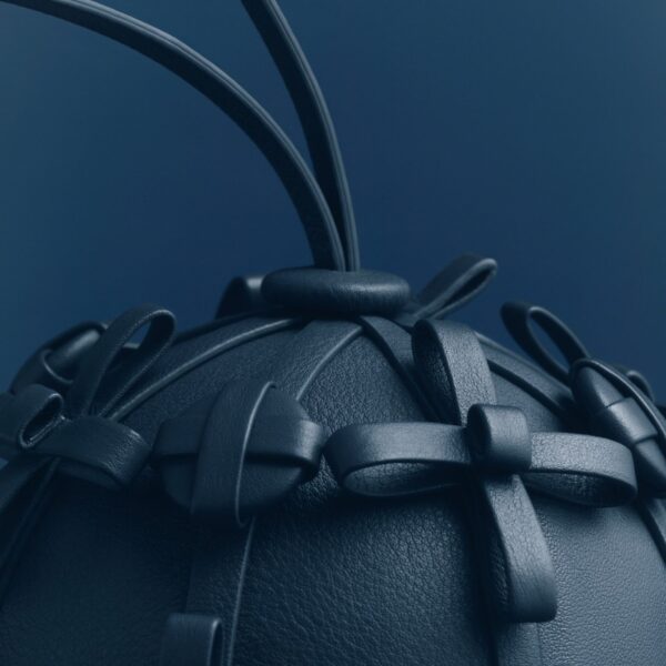 Polène Button Bow Sphere in Ink Button Bow Sphere in Ink - Clutch Bags - Parisian Luxury Leather Bag at Coveti