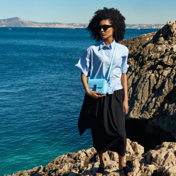 Ateliers Auguste Mini Monceau in Light Blue bag