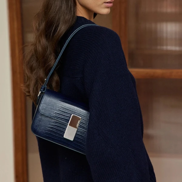 Ateliers Auguste Monceau Baguette in Night Blue bag